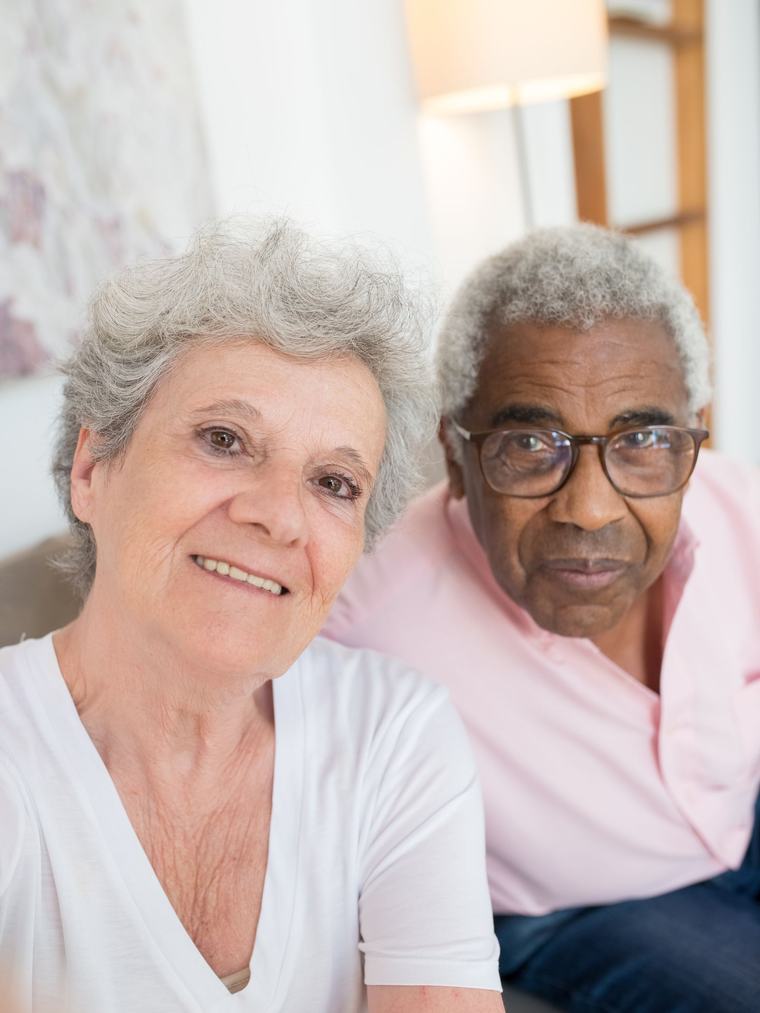 An older adult enjoying time at home